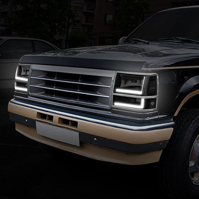 led-drl-bar-91-94-ford-explorer-headlights-bumper-corner-lamps-tinted-housing-hl-lb-fexp91-bk-sm-cl1 - 9