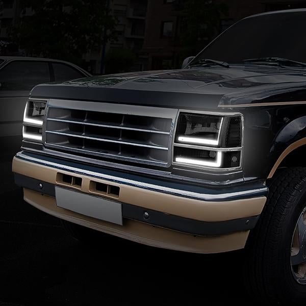 led-drl-bar-91-94-ford-explorer-headlights-bumper-corner-lamps-tinted-housing-hl-lb-fexp91-bk-sm-cl1 - 9