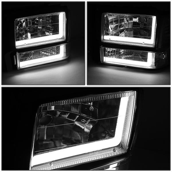 led-drl-bar-91-94-ford-explorer-headlights-bumper-corner-lamps-chrome-housing-hl-lb-fexp91-ch-cl1 - 3