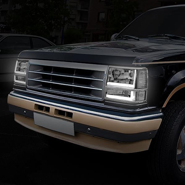 led-drl-bar-91-94-ford-explorer-headlights-bumper-corner-lamps-chrome-housing-hl-lb-fexp91-ch-cl1 - 9
