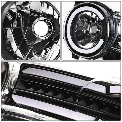 07-14 Toyota FJ Cruiser Headlights - LED DRL+Sequential Turn Signal - Clear Lens - Clear Corner - Pair - HL-LB-FJC07-BK-CL1 - 5
