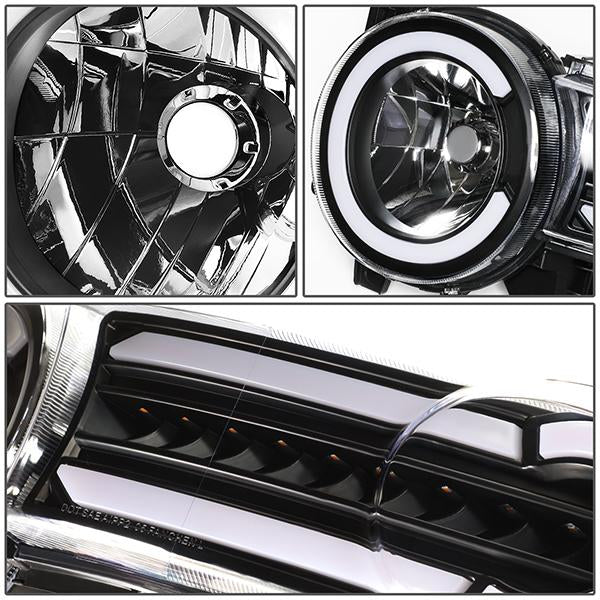 07-14 Toyota FJ Cruiser Headlights - LED DRL+Sequential Turn Signal - Clear Lens - Clear Corner - Pair - HL-LB-FJC07-BK-CL1 - 5