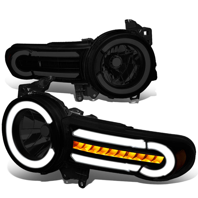 07-14-toyota-fj-cruiser-headlights-led-drl-sequential-turn-signal-smoked-lens-amber-corner-pair-hl-lb-fjc07-bk-sm-am - 2