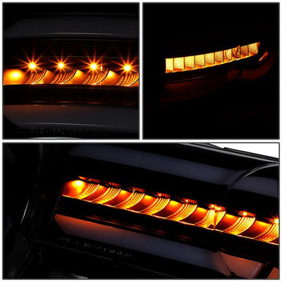 07-14 Toyota FJ Cruiser Headlights - LED DRL+Sequential Turn Signal - Smoked Lens - Amber Corner - Pair - HL-LB-FJC07-BK-SM-AM - 4