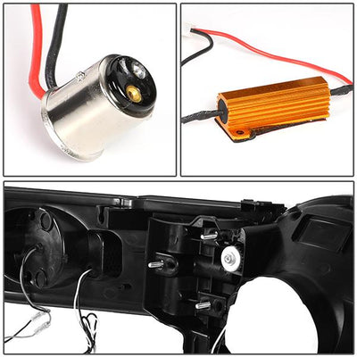 07-14 Toyota FJ Cruiser Headlights - LED DRL+Sequential Turn Signal - Smoked Lens - Amber Corner - Pair - HL-LB-FJC07-BK-SM-AM - 7