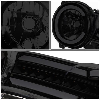 07-14 Toyota FJ Cruiser Headlights - LED DRL+Sequential Turn Signal - Smoked Lens - Clear Corner - Pair - HL-LB-FJC07-BK-SM-CL1 - 5