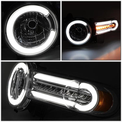 07-14 Toyota FJ Cruiser Headlights - LED DRL+Sequential Turn Signal - Clear Lens - Amber Corner - Pair - HL-LB-FJC07-CH-AM - 3