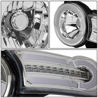 07-14 Toyota FJ Cruiser Headlights - LED DRL+Sequential Turn Signal - Clear Lens - Clear Corner - Pair - HL-LB-FJC07-CH-CL1 - 5
