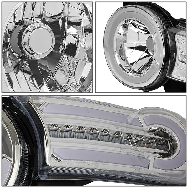 07-14 Toyota FJ Cruiser Headlights - LED DRL+Sequential Turn Signal - Clear Lens - Clear Corner - Pair - HL-LB-FJC07-CH-CL1 - 5