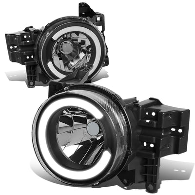 07-14-toyota-fj-cruiser-headlights-led-drl-black-housing-clear-lens-pair-hl-lb-fjc072p-bk-cl1 - 2
