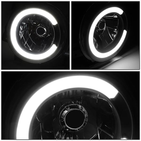 07-14 Toyota Fj Cruiser Headlights - LED DRL - Black Housing - Clear Lens - Pair - HL-LB-FJC072P-BK-CL1 - 3