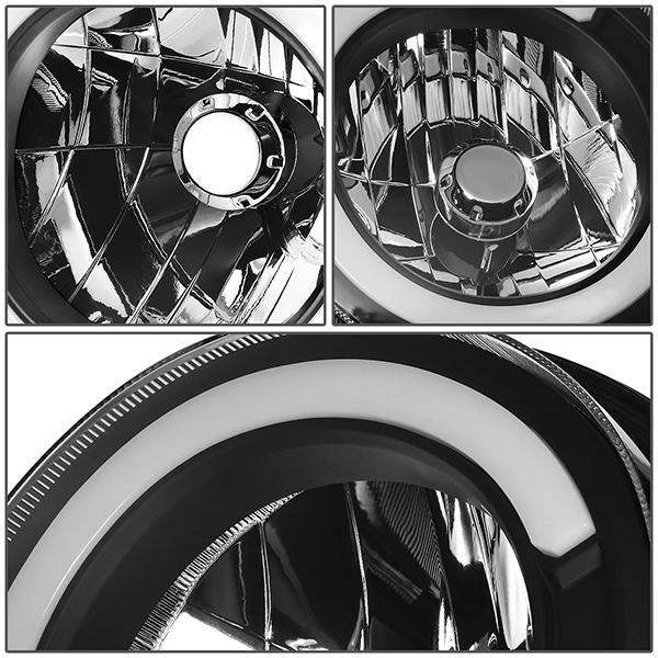 07-14 Toyota Fj Cruiser Headlights - LED DRL - Black Housing - Clear Lens - Pair - HL-LB-FJC072P-BK-CL1 - 4