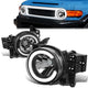 07-14 Toyota Fj Cruiser Headlights - LED DRL - Black Housing - Clear Lens - Pair - HL-LB-FJC072P-BK-CL1 - 1