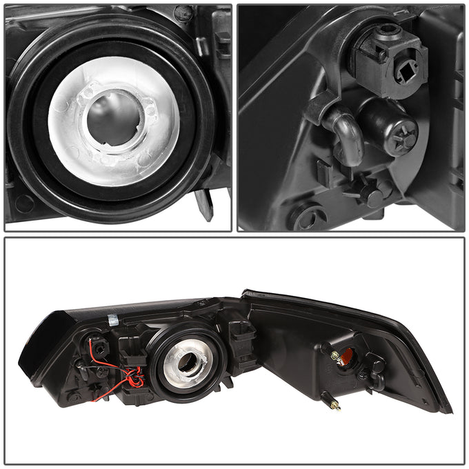 D-Motoring - Headlights - LED DRL - Black Housing - Amber Corner - Plug-n-Play - Pair - 99-04 Ford Mustang - 7