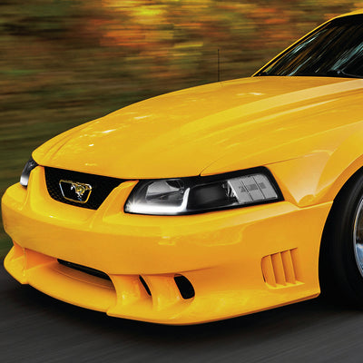 D-Motoring - Headlights - LED DRL - Black Housing - Clear Corner - Plug-n-Play - Pair - 99-04 Ford Mustang - 8