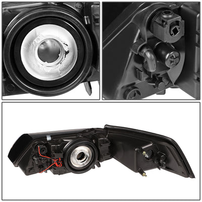 D-Motoring - Headlights - LED DRL - Black Housing - Clear Corner - Plug-n-Play - Pair - 99-04 Ford Mustang - 7