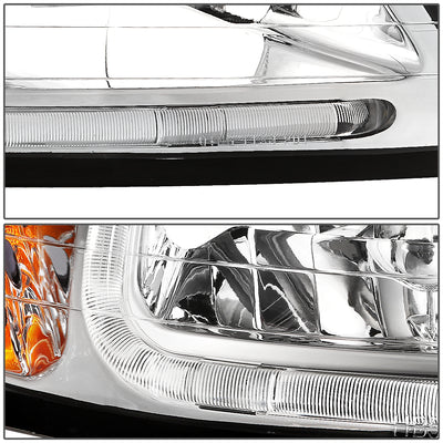 D-Motoring - Headlights - LED DRL - Chrome Housing - Clear Lens - Amber Corner - Plug-n-Play - Pair - 99-04 Ford Mustang - 5