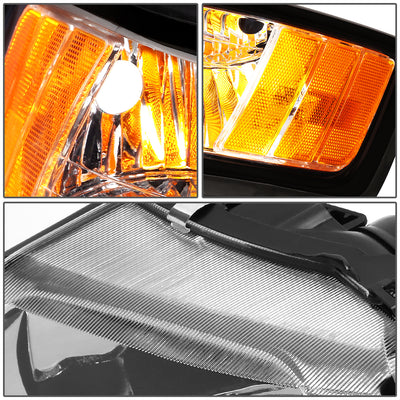 D-Motoring - Headlights - LED DRL - Chrome Housing - Clear Lens - Amber Corner - Plug-n-Play - Pair - 99-04 Ford Mustang - 6
