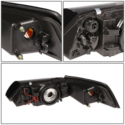 D-Motoring - Headlights - LED DRL - Chrome Housing - Clear Lens - Amber Corner - Plug-n-Play - Pair - 99-04 Ford Mustang - 7