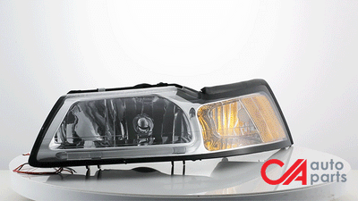 D-Motoring - Headlights - LED DRL - Chrome Housing - Clear Lens - Amber Corner - Plug-n-Play - Pair - 99-04 Ford Mustang - 2