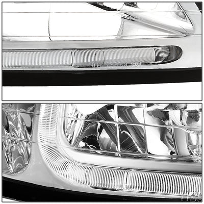 D-Motoring - Headlights - LED DRL - Chrome Housing - Clear Lens - Clear Corner - Plug-n-Play - Pair - 99-04 Ford Mustang - 5