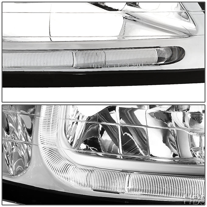 D-Motoring - Headlights - LED DRL - Chrome Housing - Clear Lens - Clear Corner - Plug-n-Play - Pair - 99-04 Ford Mustang - 5
