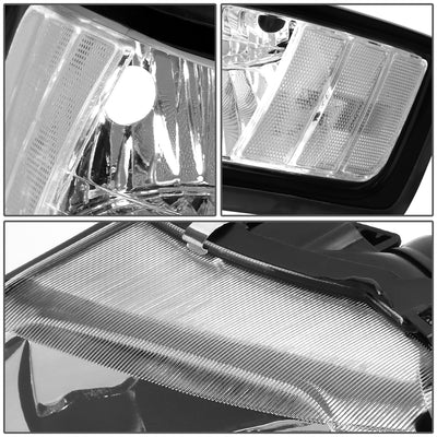 D-Motoring - Headlights - LED DRL - Chrome Housing - Clear Lens - Clear Corner - Plug-n-Play - Pair - 99-04 Ford Mustang - 6