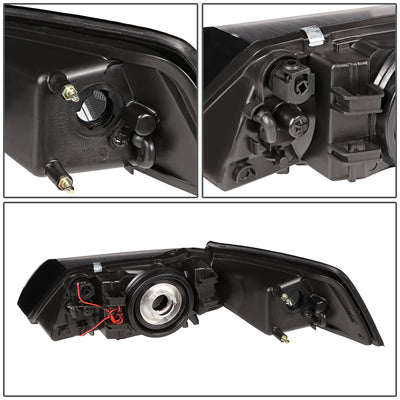 D-Motoring - Headlights - LED DRL - Chrome Housing - Clear Lens - Clear Corner - Plug-n-Play - Pair - 99-04 Ford Mustang - 7