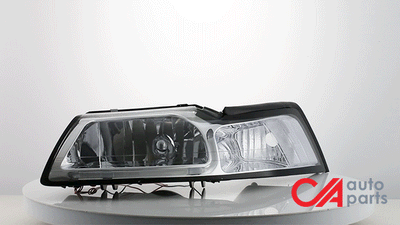 D-Motoring - Headlights - LED DRL - Chrome Housing - Clear Lens - Clear Corner - Plug-n-Play - Pair - 99-04 Ford Mustang - 2