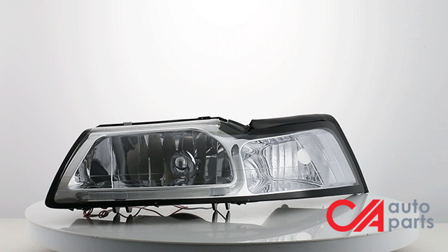 D-Motoring - Headlights - LED DRL - Chrome Housing - Clear Lens - Clear Corner - Plug-n-Play - Pair - 99-04 Ford Mustang - 2