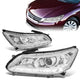 13-15 Honda Accord Headlights - LED DRL - Chrome Housing - Clear Corner - Projector - Plug-n-Play - Pair