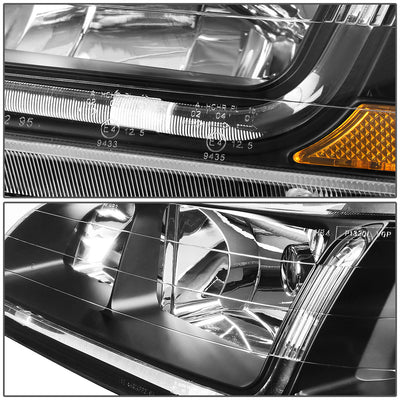 D-Motoring - Headlights - LED DRL - Black Housing - Amber Corner - Plug-n-Play - Pair - 98-02 Honda Accord - 3