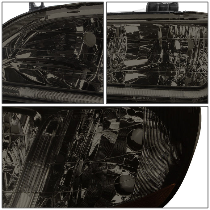 D-Motoring - Headlights - LED DRL - Smoked Lens - Amber Corner - Plug-n-Play - Pair - 98-02 Honda Accord - 4