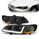 98-02 Honda Accord Headlights - LED DRL - Smoked Housing - Amber Corner - Plug-n-Play - Pair