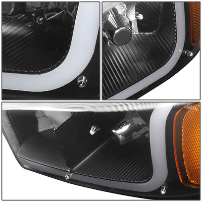 headlights-gmc-sierra-yukon-black-housing-amber-reflector-hl-lb-sierra99-bk-am - 5