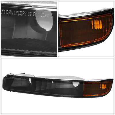 headlights-gmc-sierra-yukon-black-housing-amber-reflector-hl-lb-sierra99-bk-am - 7