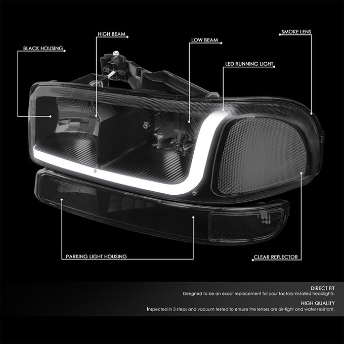 99-07-gmc-sierra-yukon-xl-1500-2500-3500-hd-c3-led-drl-headlights-black-smoked-hl-lb-sierra99-bk-sm-cl1 - 2