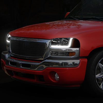 headlights-gmc-sierra-yukon-chrome-housing-amber-reflector-hl-lb-sierra99-ch-am - 10