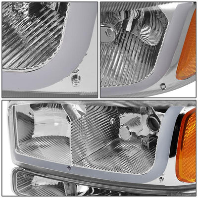 headlights-gmc-sierra-yukon-chrome-housing-amber-reflector-hl-lb-sierra99-ch-am - 3