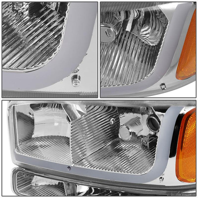 headlights-gmc-sierra-yukon-chrome-housing-amber-reflector-hl-lb-sierra99-ch-am - 3