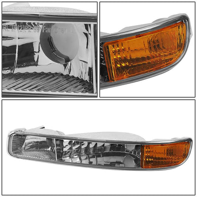 headlights-gmc-sierra-yukon-chrome-housing-amber-reflector-hl-lb-sierra99-ch-am - 5