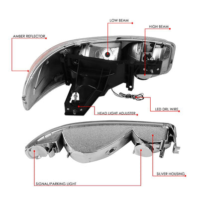 headlights-gmc-sierra-yukon-chrome-housing-amber-reflector-hl-lb-sierra99-ch-am - 9