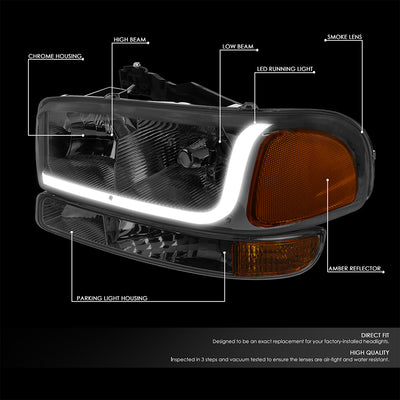 headlights-gmc-sierra-yukon-smoked-housing-amber-reflector-hl-lb-sierra99-sm-am - 2
