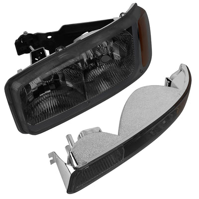 headlights-gmc-sierra-yukon-smoked-housing-amber-reflector-hl-lb-sierra99-sm-am - 7