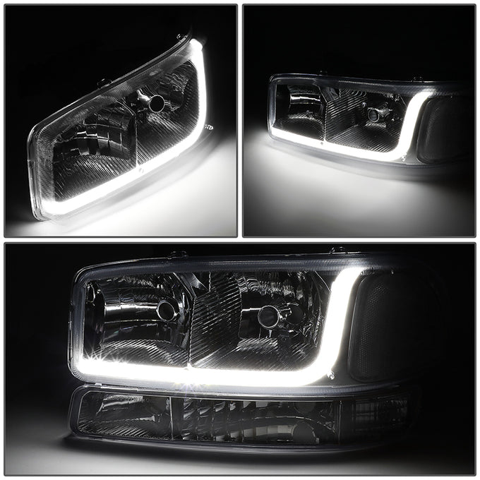 headlights-gmc-sierra-yukon-smoked-housing-clear-reflector-hl-lb-sierra99-sm-cl1 - 3