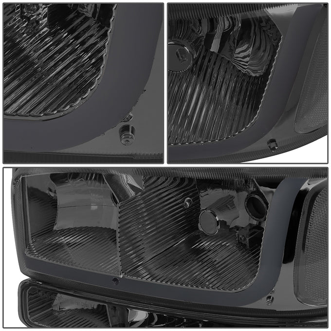 headlights-gmc-sierra-yukon-smoked-housing-clear-reflector-hl-lb-sierra99-sm-cl1 - 4