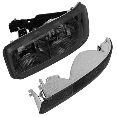 headlights-gmc-sierra-yukon-smoked-housing-clear-reflector-hl-lb-sierra99-sm-cl1 - 7