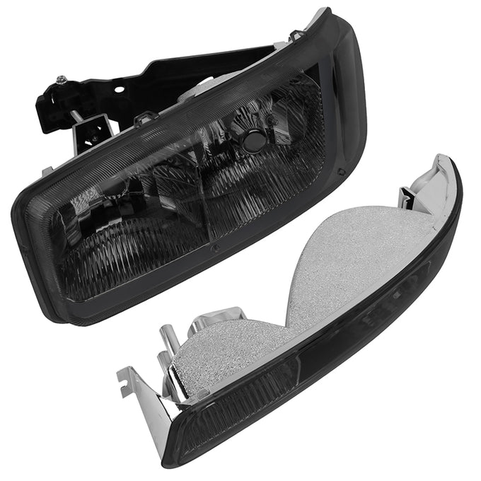 headlights-gmc-sierra-yukon-smoked-housing-clear-reflector-hl-lb-sierra99-sm-cl1 - 7