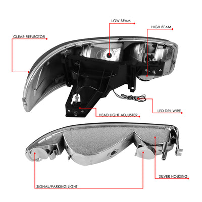 headlights-gmc-sierra-yukon-smoked-housing-clear-reflector-hl-lb-sierra99-sm-cl1 - 10