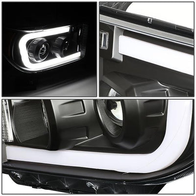 07-13 Toyota Tundra LED DRL+Turn Signal Projector Headlights - Pair - HL-LB-TT07-BK-CL1 - 5
